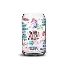Load image into Gallery viewer, My Daily Workout Affirmations 16oz Libbey Glass Can UV-DTF or Sublimation Wrap - Decal
