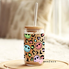 Load image into Gallery viewer, Retro Smile Leopard Print Libbey Glass Can Wrap UV-DTF Sublimation Transfers
