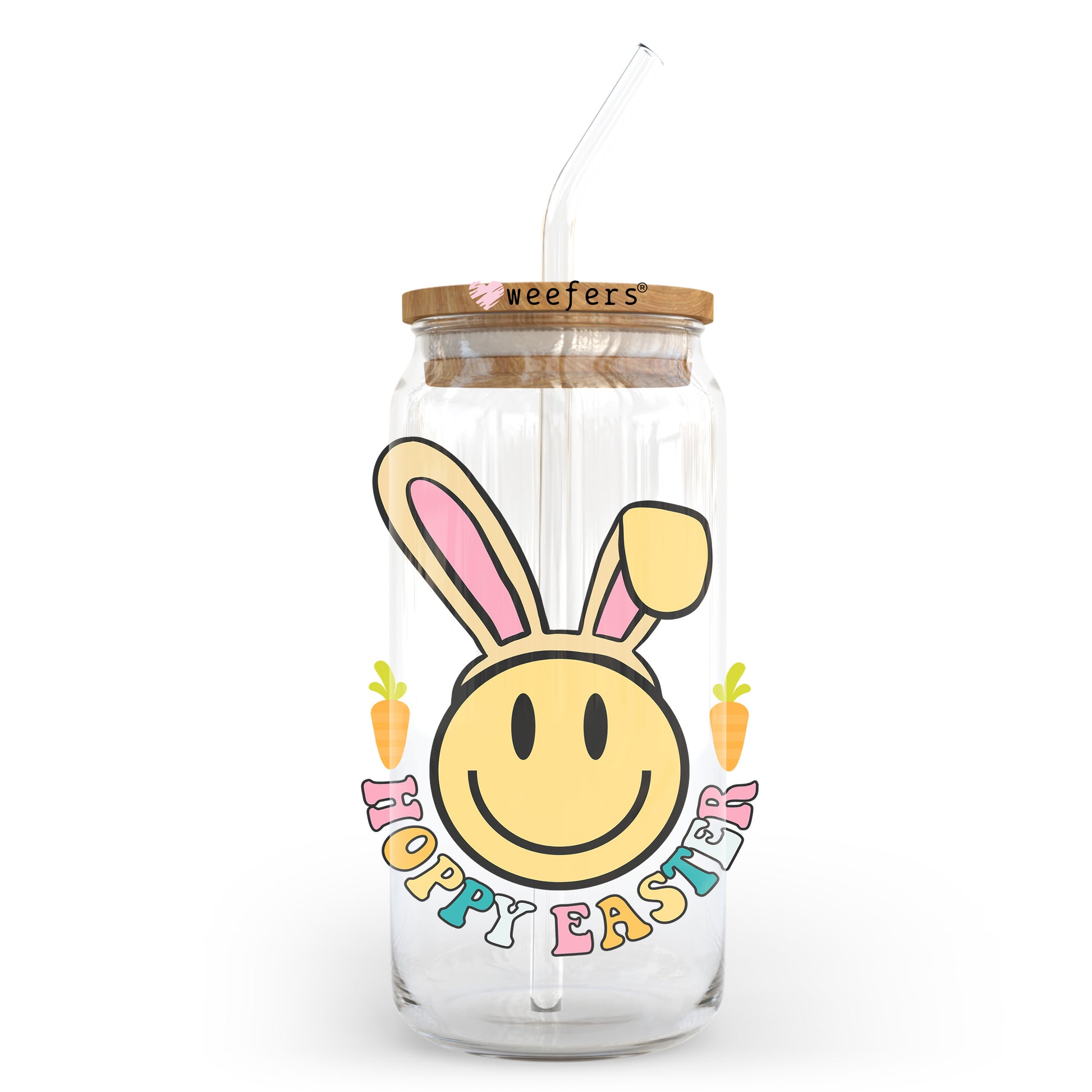 Hoppy Easter 20oz Libbey Glass Can UV DTF or Sublimation Wrap - Decal Transfer - Weefers