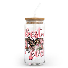Load image into Gallery viewer, Mother&#39;s Day Best Mom Ever Floral 20oz Libbey Glass Can UV-DTF or Sublimation Wrap - Decal
