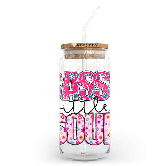 Pink Sassy Little Soul 20oz Libbey Glass Can UV DTF or Sublimation Wrap - Decal Transfer Weefers