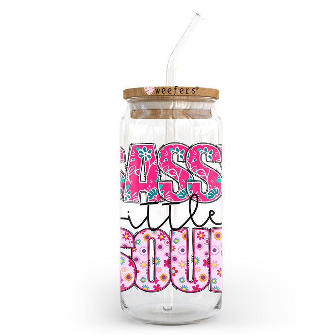 a glass jar with a straw in it that says miss you