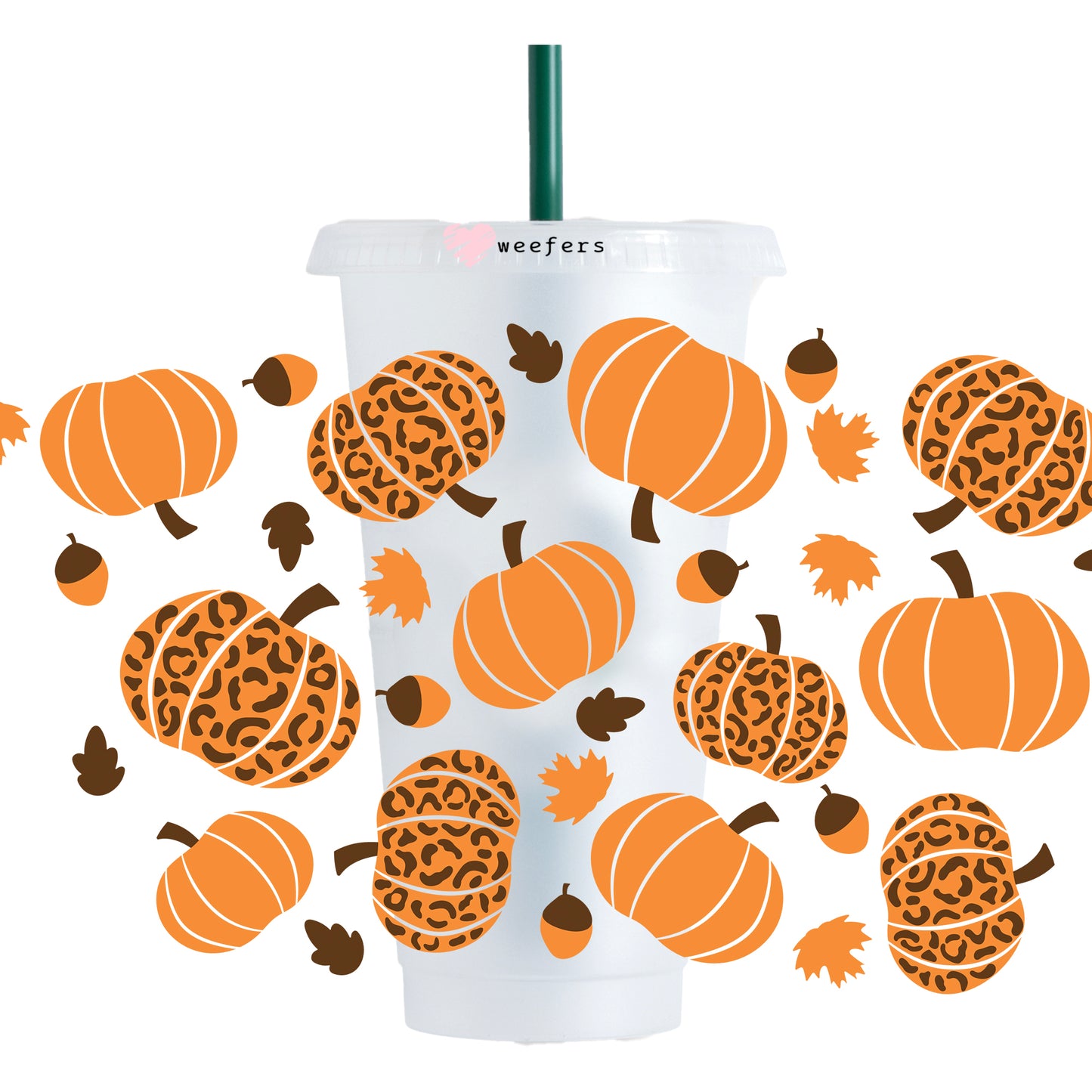 Leopard Pumpkins 24oz UV DTF Cold Cup Wrap - Ready to apply Wrap - NO HOLE - Weefers