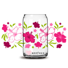 Load image into Gallery viewer, a glass jar with flowers painted on it
