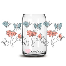Load image into Gallery viewer, Dainty Butterflies Libbey Glass Can UV-DTF or Sublimation Wrap - Decal
