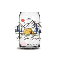 Load image into Gallery viewer, Let&#39;s Go Camping 16oz Libbey Glass Can UV-DTF or Sublimation Wrap - Decal
