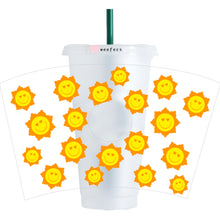 Load image into Gallery viewer, Sunshine Smiles HOLE 24oz Cold Cup UV-DTF Wrap - Hole - Ready to apply Wrap
