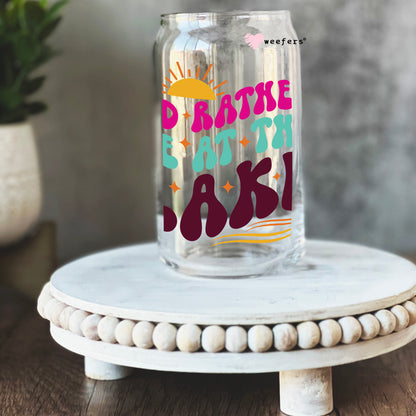 I'd Rather Be at the Lake 16oz Libbey Glass Can UV DTF or Sublimation Cup Wrap - Decal Transfer Weefers