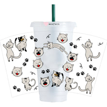 Load image into Gallery viewer, Mischievous Cats HOLE 24oz Cold Cup UV-DTF Wrap - Hole - Ready to apply Wrap
