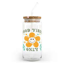 Load image into Gallery viewer, Good Vibes Only 20oz Libbey Glass Can UV-DTF or Sublimation Wrap - Decal
