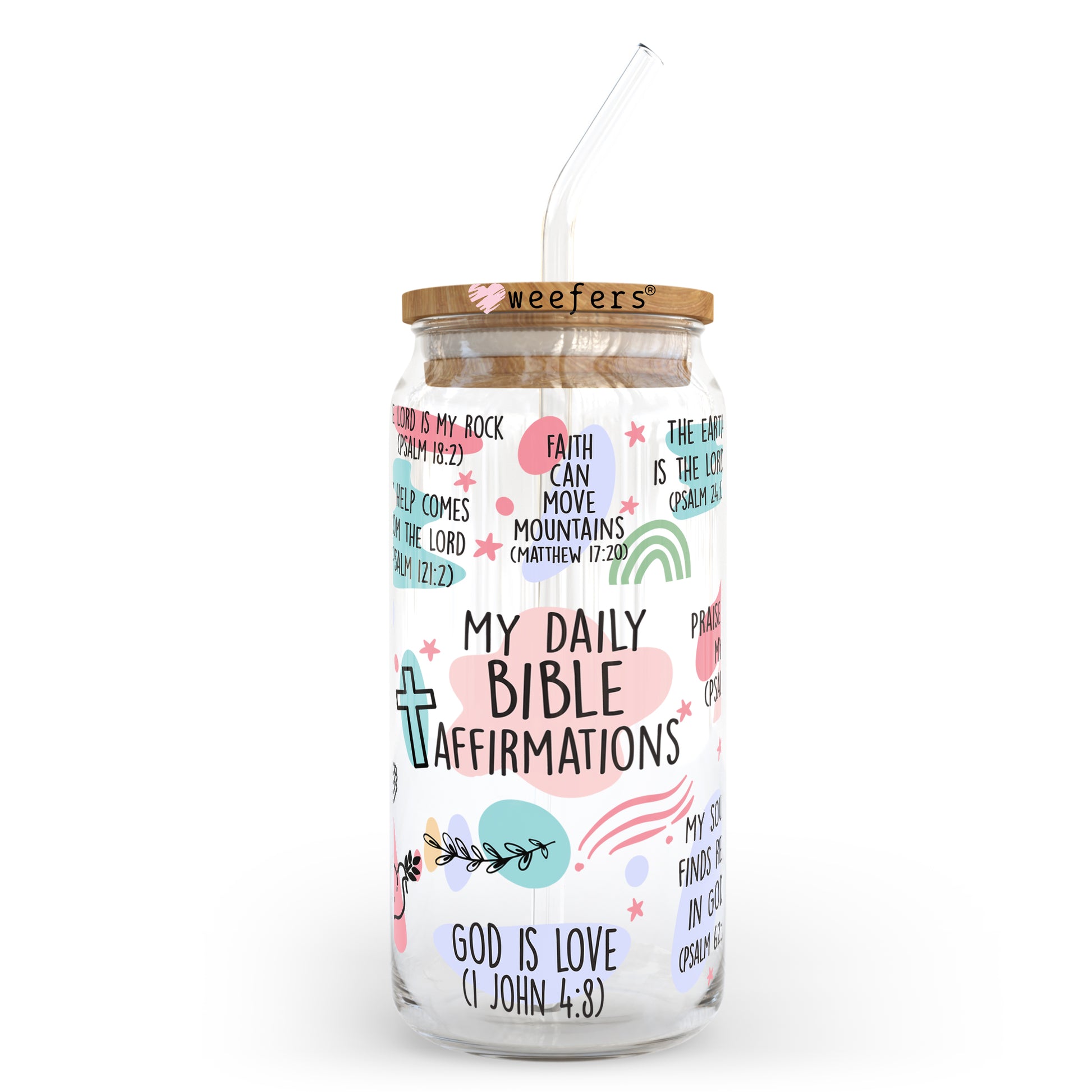 My Bible Daily Affirmations 20oz Libbey Glass Can, 34oz Hip Sip, 40oz Tumbler UV DTF or Sublimation Decal Transfer - Weefers