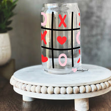 Load image into Gallery viewer, Valentine Tic Tac Toe Libbey Glass Can Wrap UV-DTF Sublimation Transfers
