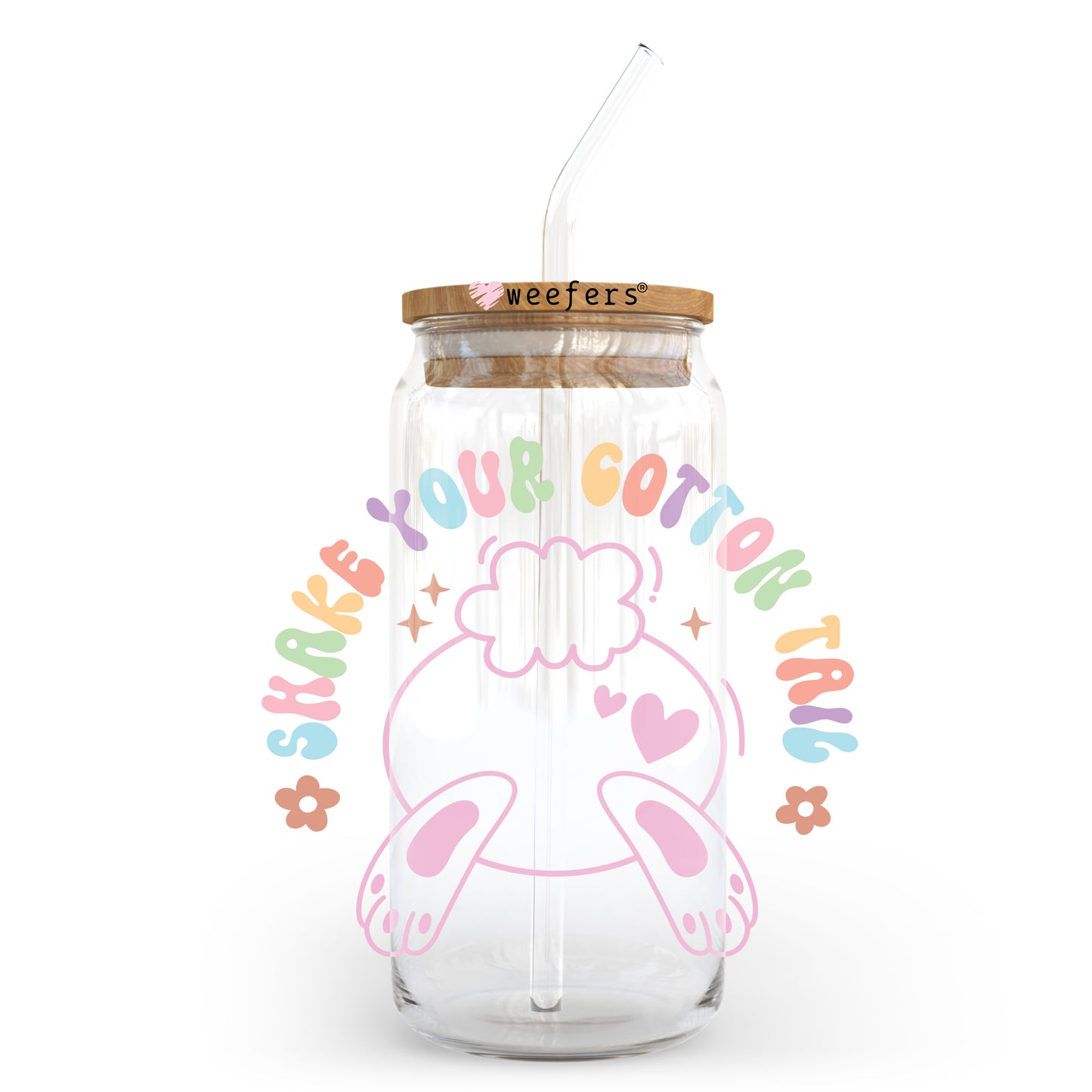 Shake your Cotton Tail Easter 20oz Libbey Glass Can UV DTF or Sublimation Wrap - Decal Transfer - Weefers