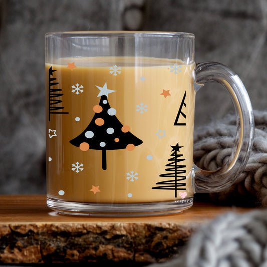 Whimsical Black Christmas 11oz Coffee Mug UV DTF or Sublimation Wrap - Decal - Weefers