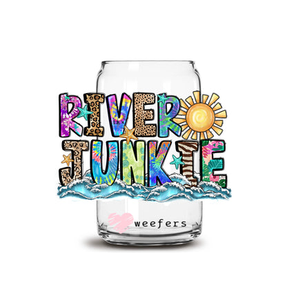 River Junkie 16oz Libbey Glass Can UV DTF or Sublimation Cup Wrap - Decal Transfer - Weefers