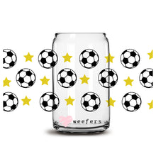 Load image into Gallery viewer, Soccer Star 16oz Libbey Glass Can UV-DTF or Sublimation Wrap - Decal
