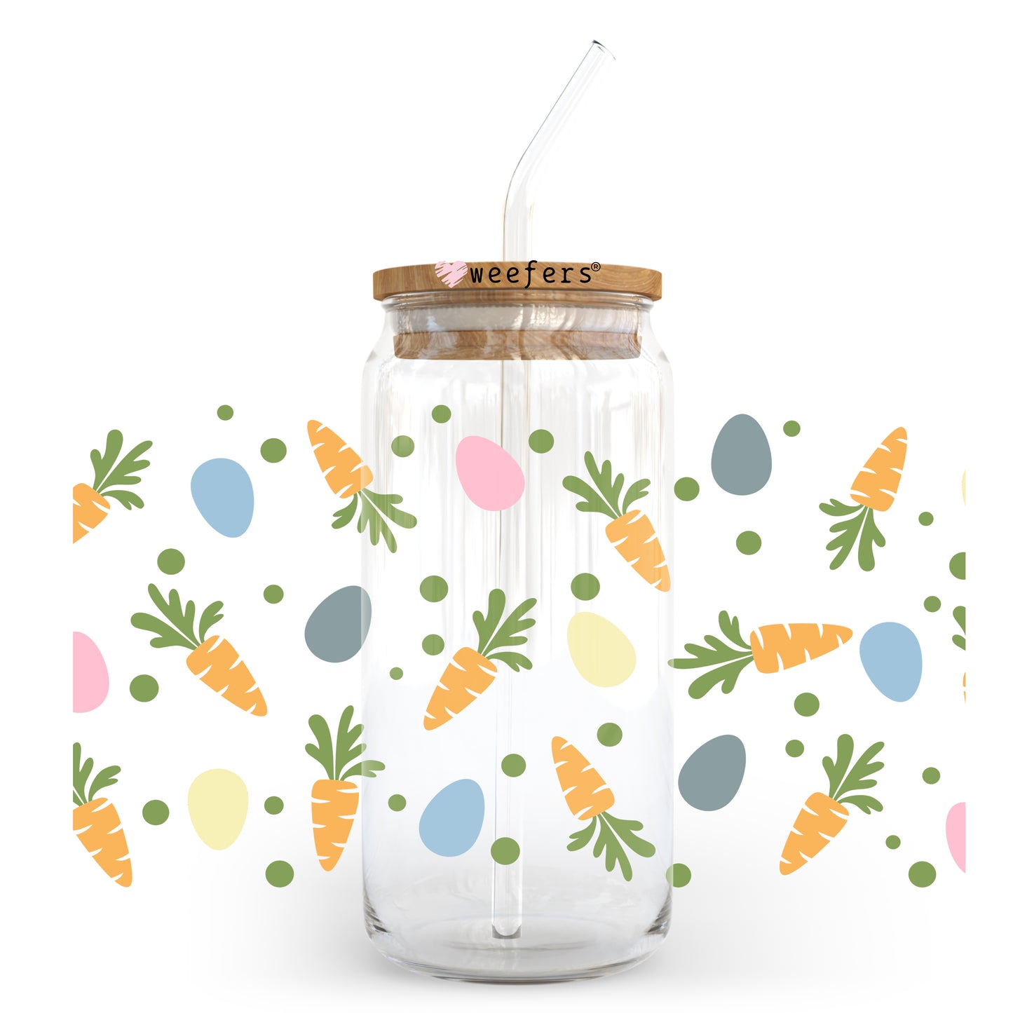 Easter Carrots and Eggs 20oz Libbey Glass Can, 34oz Hip Sip, 40oz Tumbler UV DTF or Sublimation Decal Transfer - Weefers