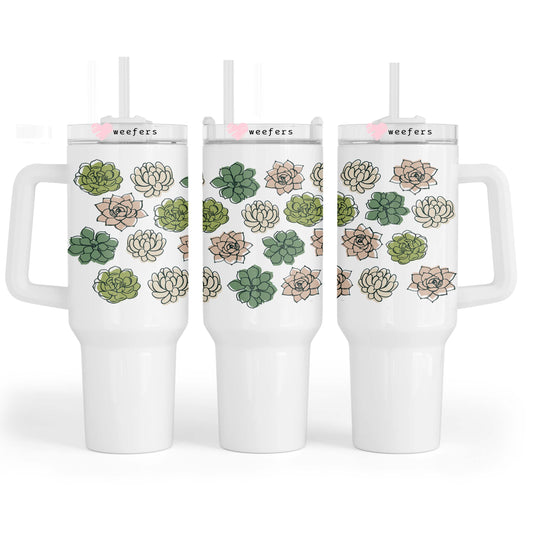 Succulent 40oz Tumbler UV DTF or Sublimation Wrap - Decal - Weefers