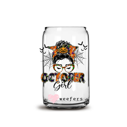 October Girl 16oz Libbey Glass Can UV DTF or Sublimation Wrap - Decal - Weefers