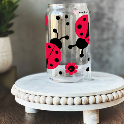 Oh Lady Bugs 16oz Libbey Glass Can UV DTF or Sublimation Wrap - Decal - Weefers