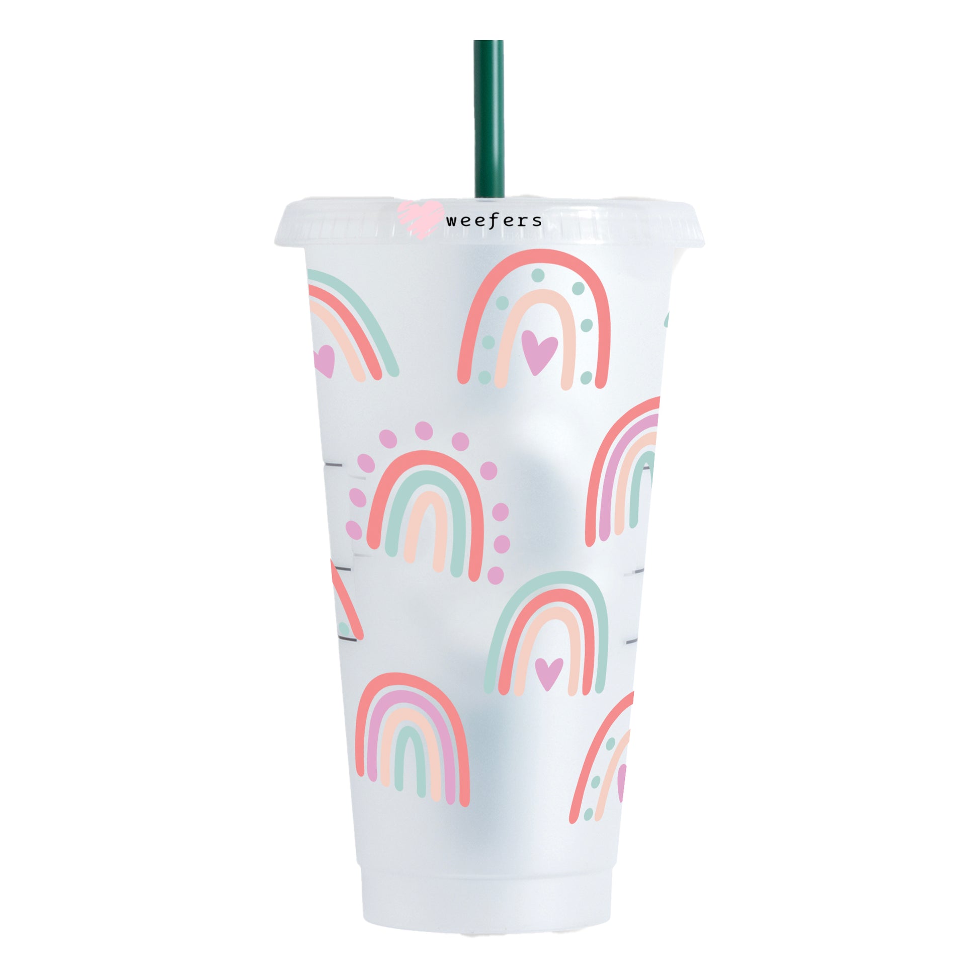 Boho Pink Rainbow 24oz UV DTF Cold Cup Wrap - Ready to apply Wrap - NO HOLE - Weefers