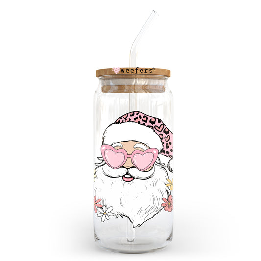 Bougee Santa Clause 20oz Libbey Glass Can UV DTF or Sublimation Wrap - Decal - Weefers