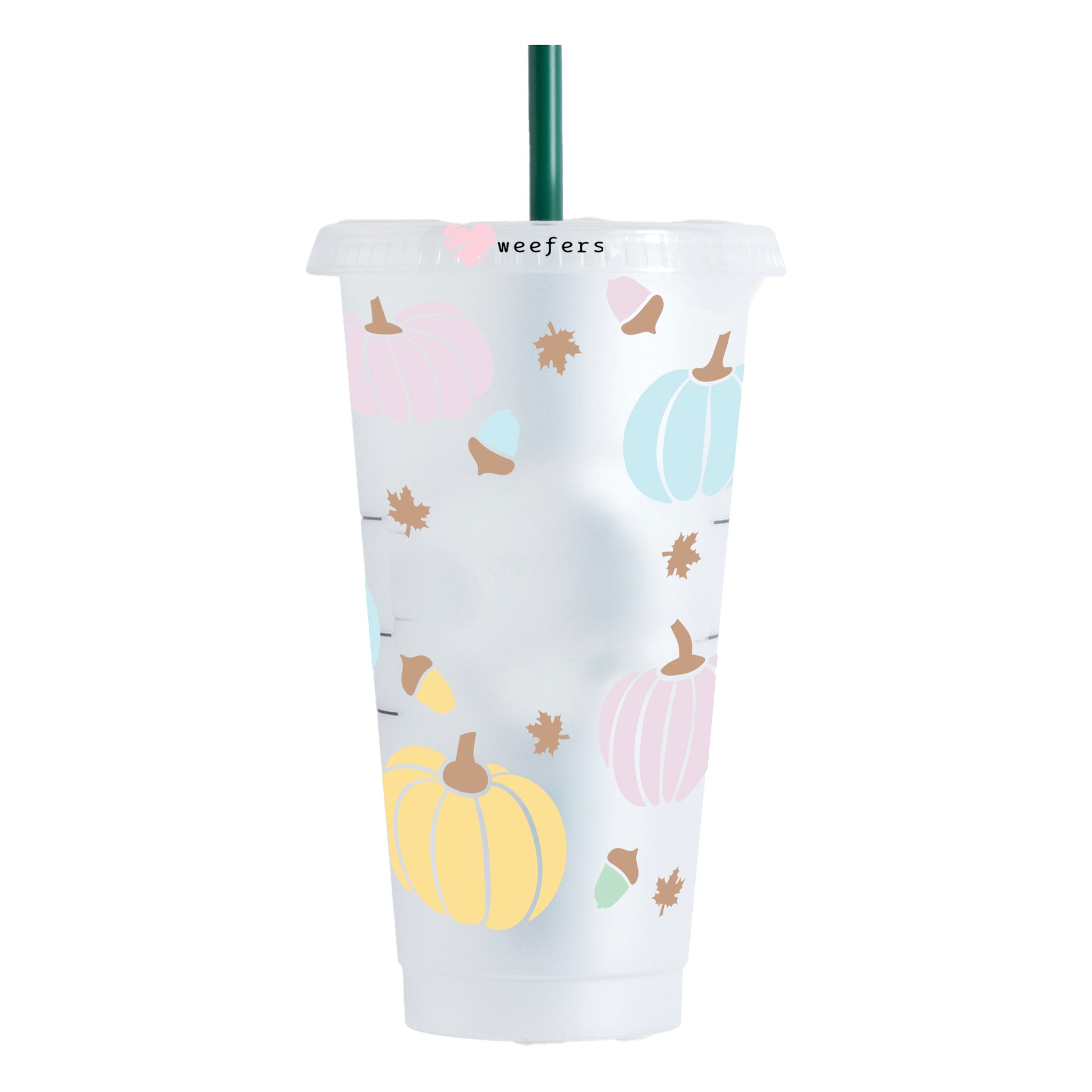 Pastel Pumpkins 24oz UV DTF Cold Cup Wrap - Ready to apply Wrap - HOLE - Weefers