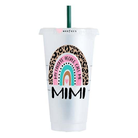 Mother's Day Boho Rainbow Mimi 24oz UV DTF Cold Cup Wrap - Ready to apply Decal - Weefers