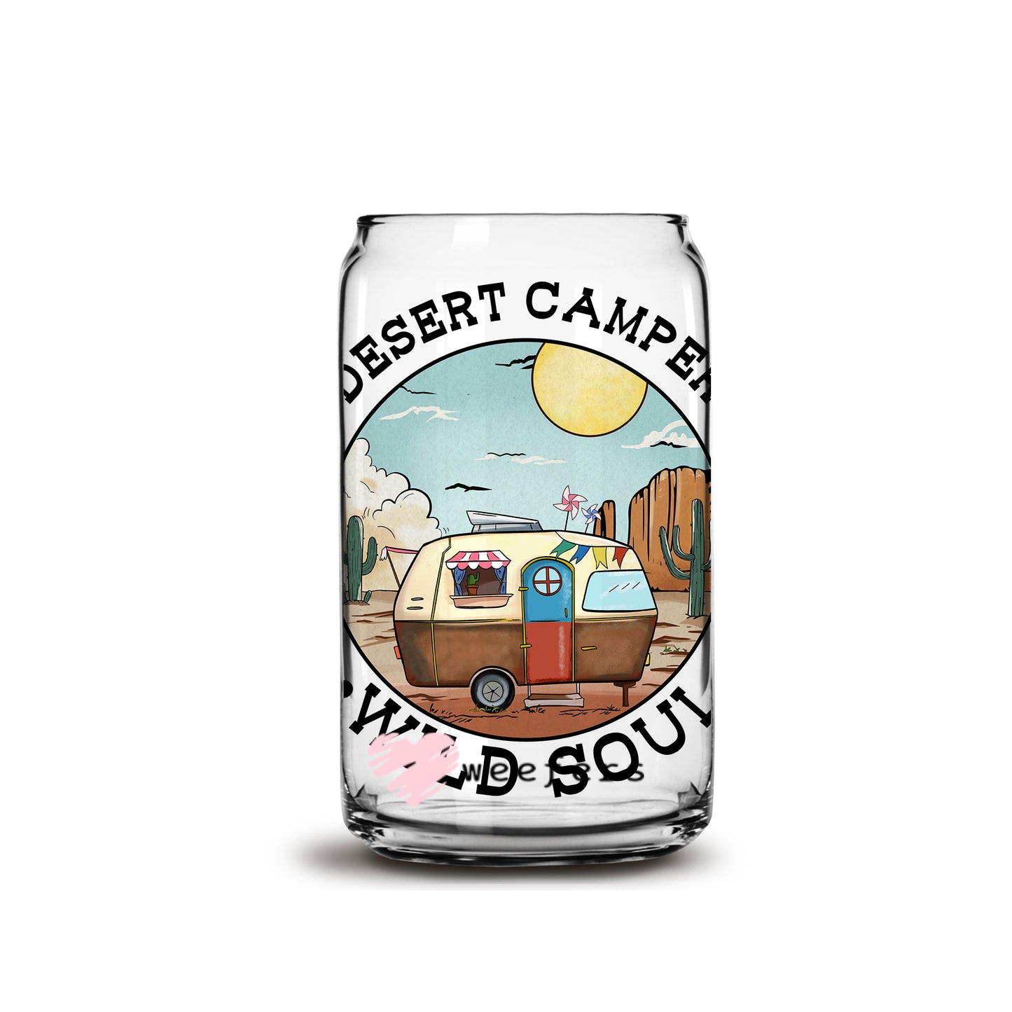 Dessert Camper Wild Soul 16oz Libbey Glass Can UV DTF or Sublimation Wrap - Decal - Weefers