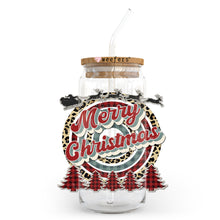 Load image into Gallery viewer, Vintage Merry Christmas 20oz Libbey Glass Can, 34oz Hip Sip, 40oz Tumbler UVDTF or Sublimation Decal Transfer
