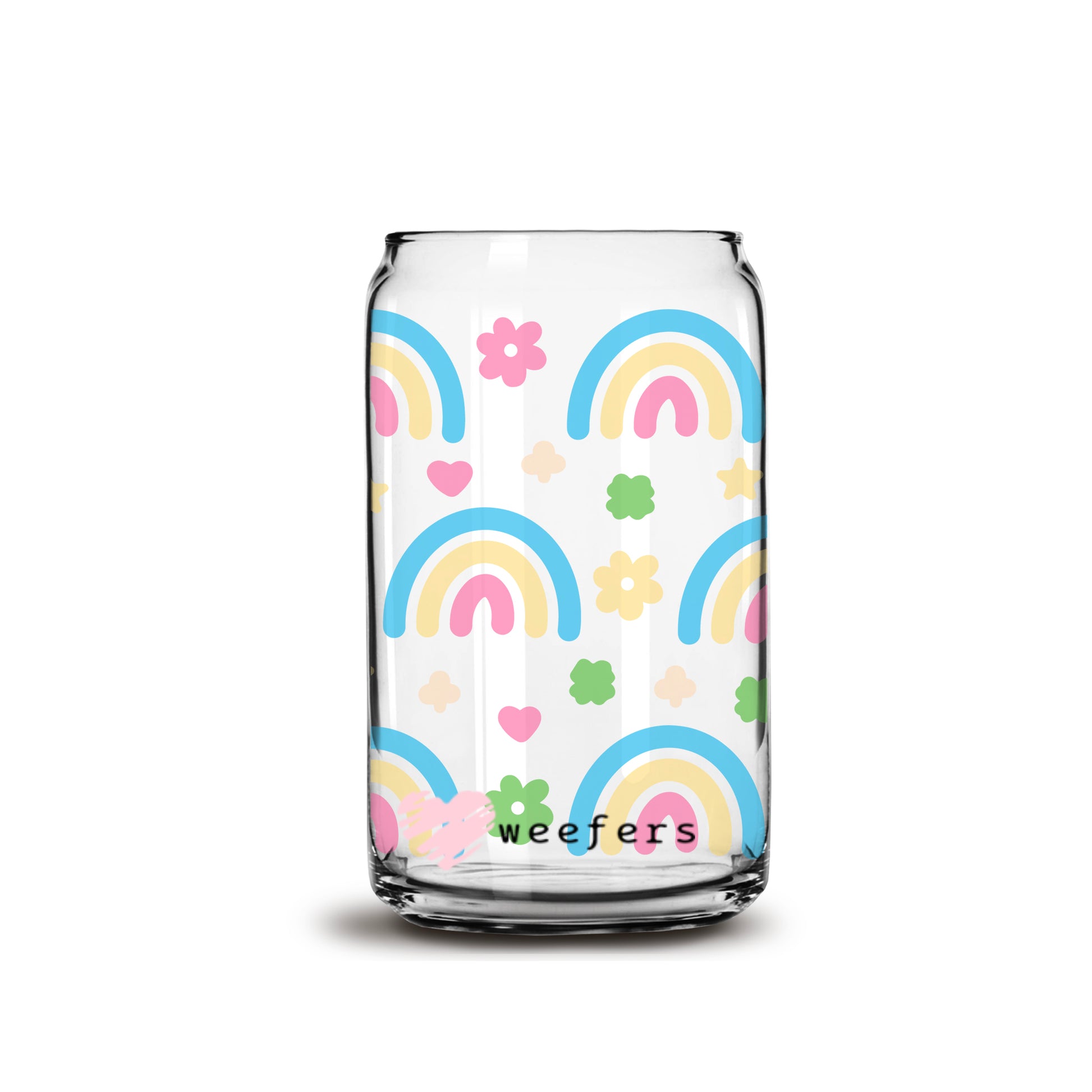 Pastel Boho Rainbows Libbey Glass Can UV DTF or Sublimation Wrap - Decal - Weefers