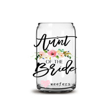 Load image into Gallery viewer, Aunt of the Bride Blush Floral 16oz Libbey Glass Can UV-DTF or Sublimation Wrap - Decal
