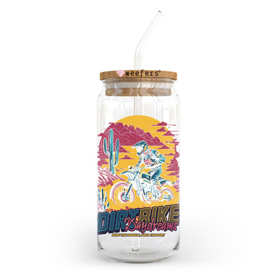 Dirtbike Daydreams 20oz Libbey Glass Can UV DTF or Sublimation Wrap - Decal Transfer Weefers