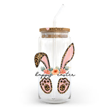 Load image into Gallery viewer, a glass jar with a straw in the shape of a bunny face
