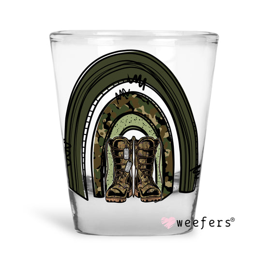 Military Rainbow Shot Glass Short UV DTF or Sublimation Wrap - Decal - Weefers