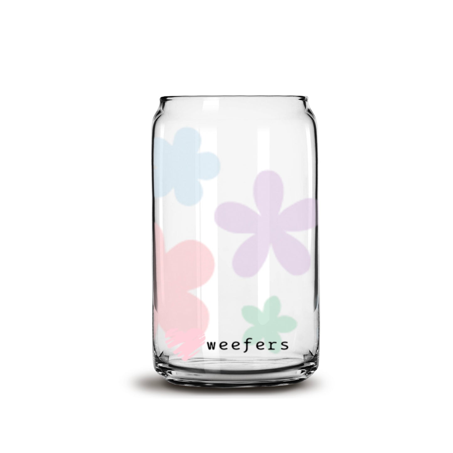 Retro Pastel Flowers Retro Libbey Glass Can Wrap UV DTF Sublimation Transfers - Weefers