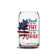 Load image into Gallery viewer, Land of the Free 16oz Libbey Glass Can UV-DTF or Sublimation Wrap - Decal
