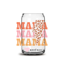Load image into Gallery viewer, Mama Mama Mama Lightening Bolt 16oz Libbey Glass Can UV-DTF or Sublimation Wrap - Decal
