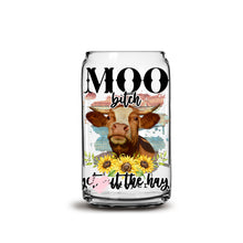 Load image into Gallery viewer, Funny Moo Cow 16oz Libbey Glass Can UV-DTF or Sublimation Wrap - Decal
