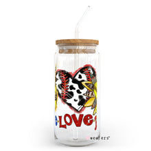 Load image into Gallery viewer, Peace Love Softball 20oz Libbey Glass Can UV-DTF or Sublimation Wrap - Decal
