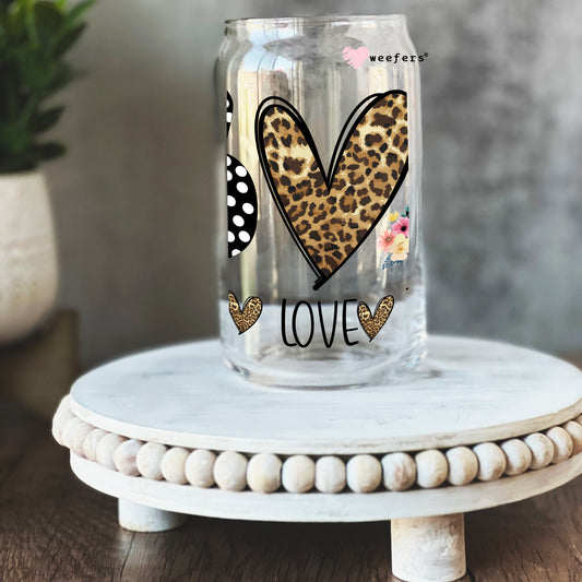 Peace Love Teach 16oz Libbey Glass Can UV DTF or Sublimation Wrap - Decal Weefers