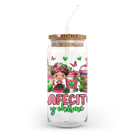Cafecito y Chisme 20oz Libbey Glass Can UV DTF or Sublimation Wrap - Decal Weefers