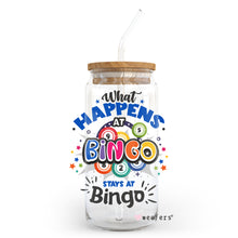 Load image into Gallery viewer, What Happens at Bingo Stays at Bingo 20oz Libbey Glass Can, 34oz Hip Sip, 40oz Tumbler UVDTF or Sublimation Decal Transfer
