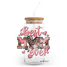 Load image into Gallery viewer, Mother&#39;s Day Best Mom Ever Floral 20oz Libbey Glass Can UV-DTF or Sublimation Wrap - Decal
