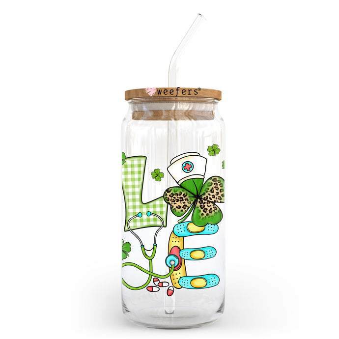 a glass jar with a straw in it