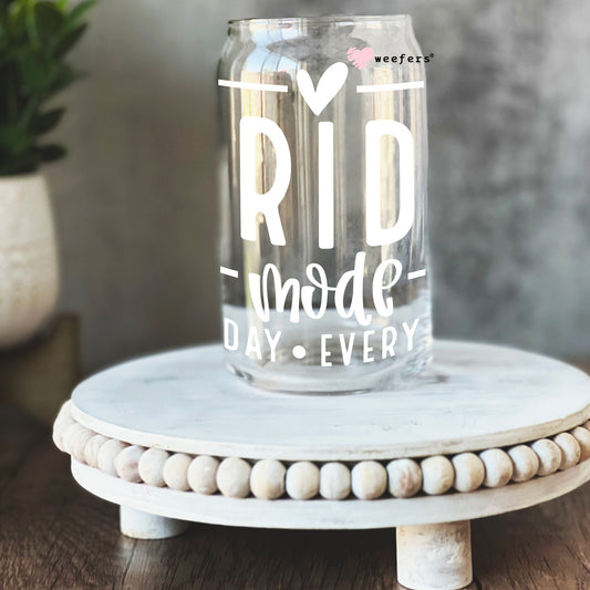 Bride Mode White 16oz Libbey Glass Can UV DTF or Sublimation Wrap - Decal Weefers