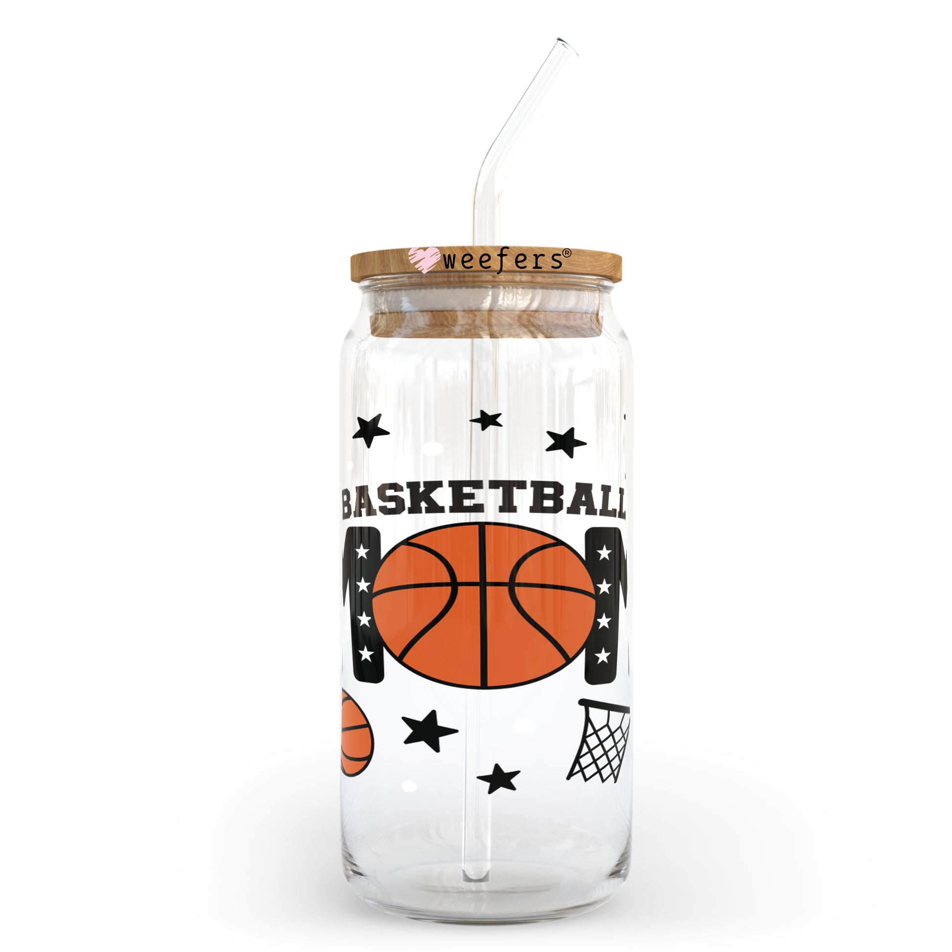 Basketball Mom 20oz Libbey Glass Can, 34oz Hip Sip, 40oz Tumbler UV DTF or Sublimation Decal Transfer - Weefers