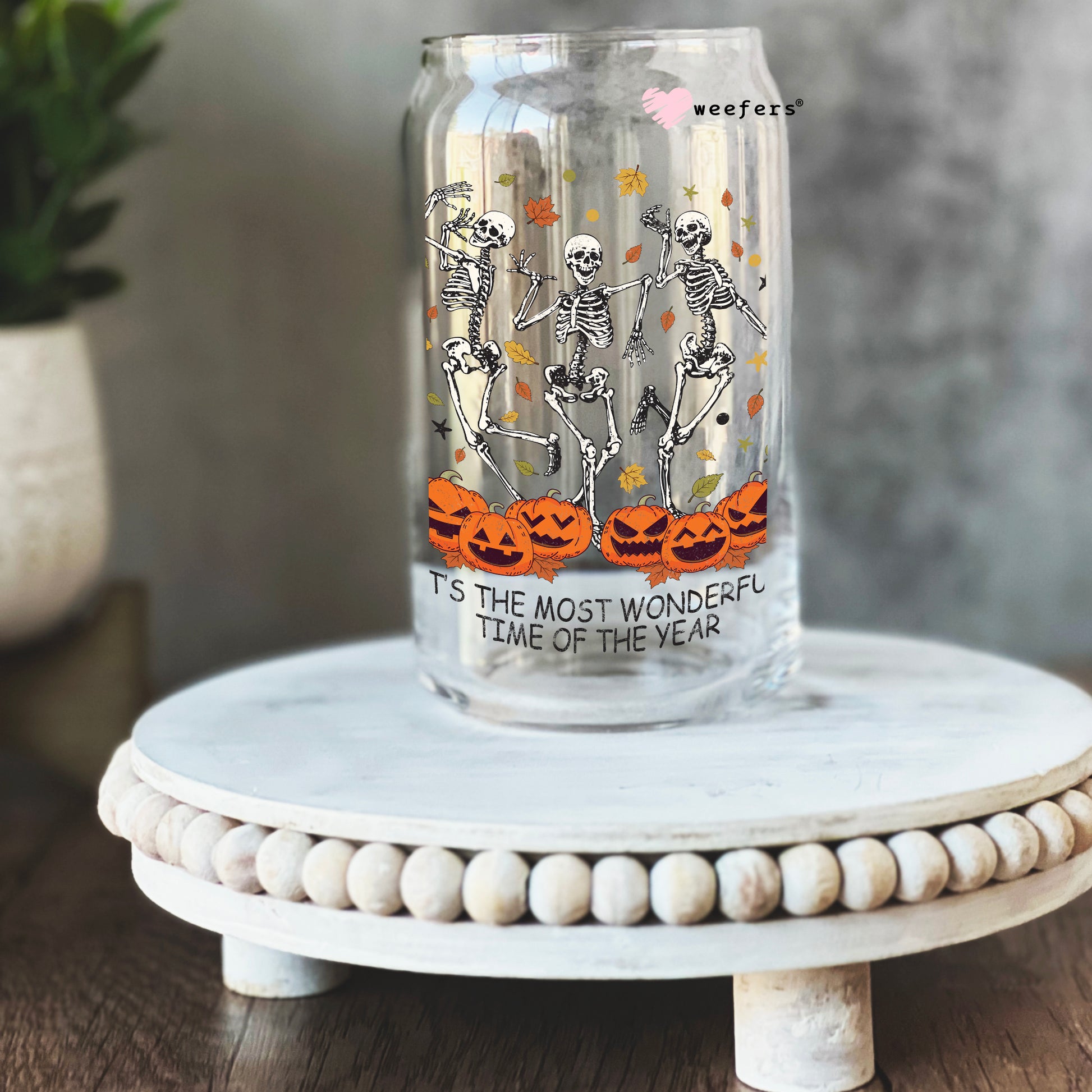 It's the Most Wonderful time of the year Halloween 16oz Libbey Glass Can UV DTF or Sublimation Wrap - Decal - Weefers