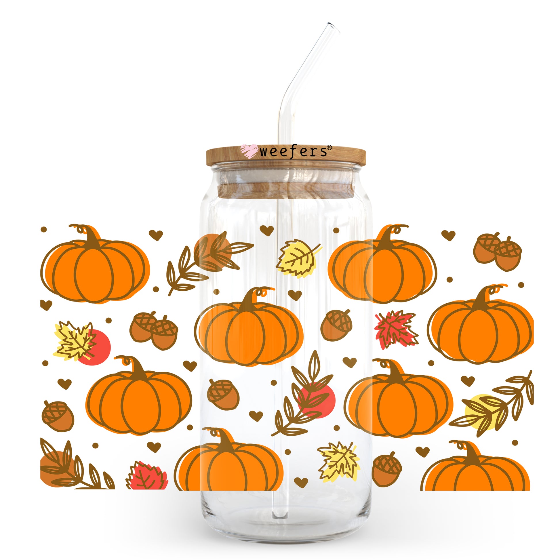 Fall Pumpkins 20oz Libbey Glass Can, 34oz Hip Sip, 40oz Tumbler UV DTF or Sublimation Decal Transfer - Weefers