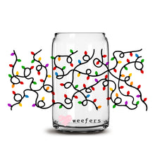 Load image into Gallery viewer, Christmas Lights 16oz Libbey Glass Can UV-DTF or Sublimation Wrap - Decal
